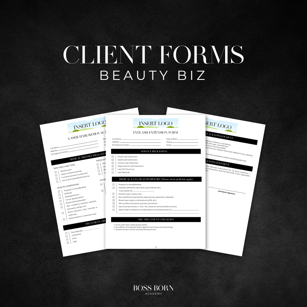 BEAUTY BIZ EDITABLE CLIENT FORMS