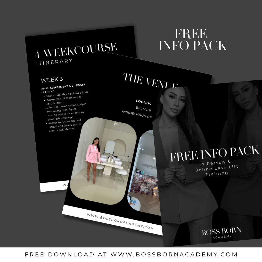Free Course info pack - Become a certified lash lift tech